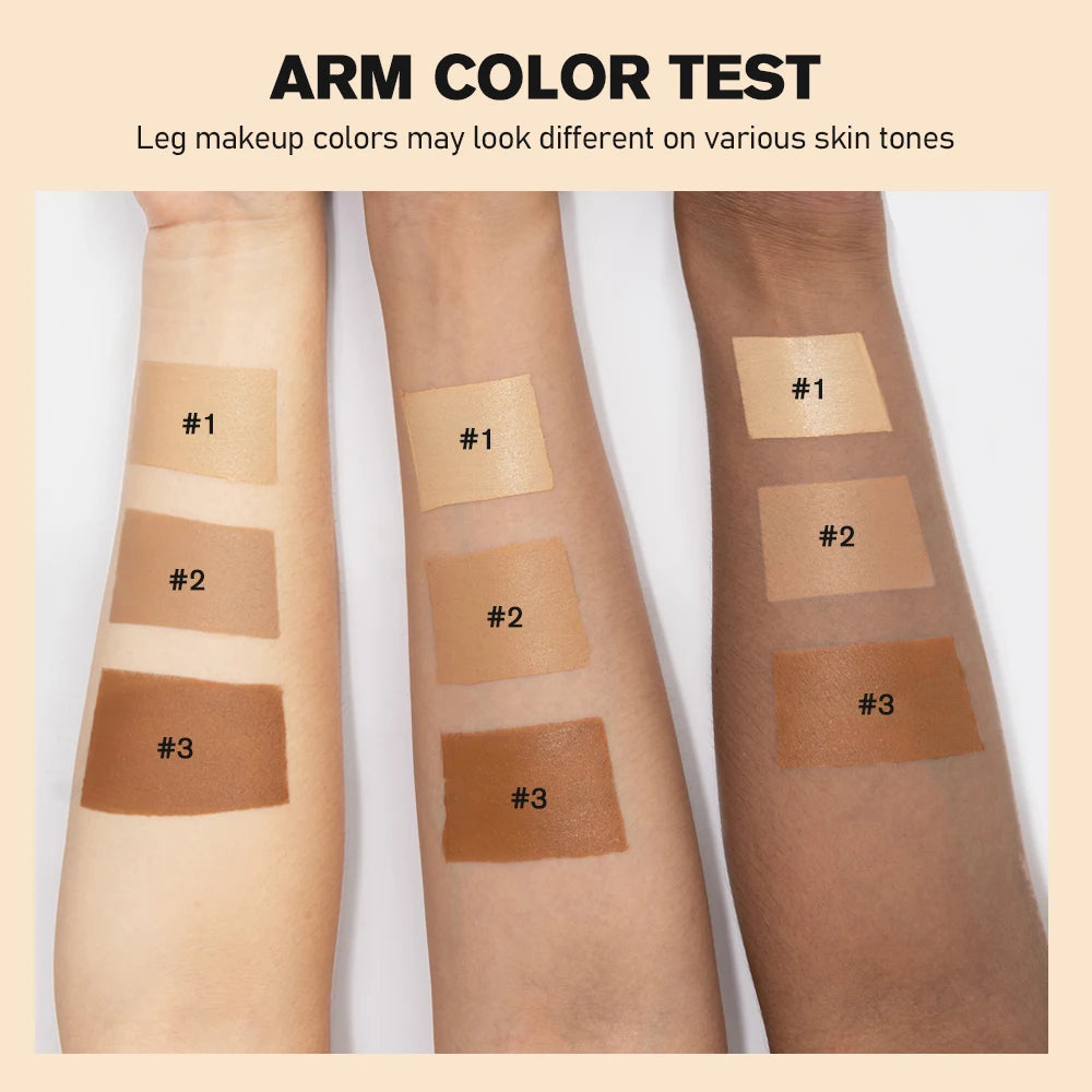 Bronze Leg & Body Makeup Foundation With Powder Puff 100ml Waterproof Long Lasting Even Skin Tone Body Tanning Cream 3 Colors Peaceful Pleasures Health and Wellness