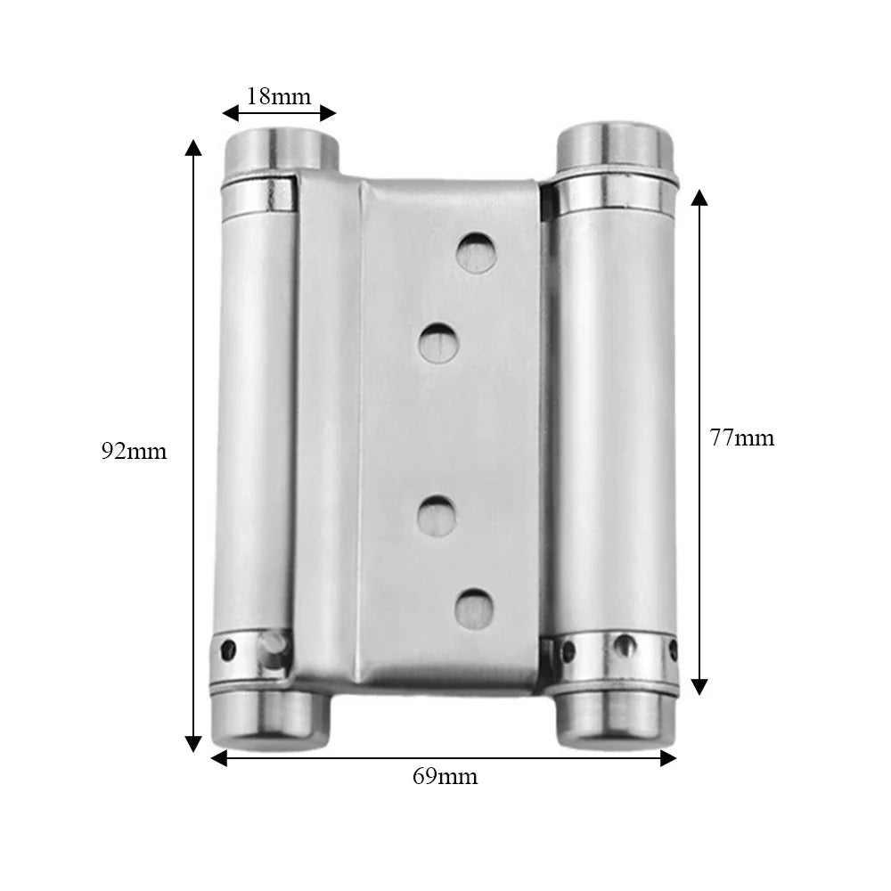 3-Inch Double Spring Hinges Stainless Steel Auto-Closing 2 Pack