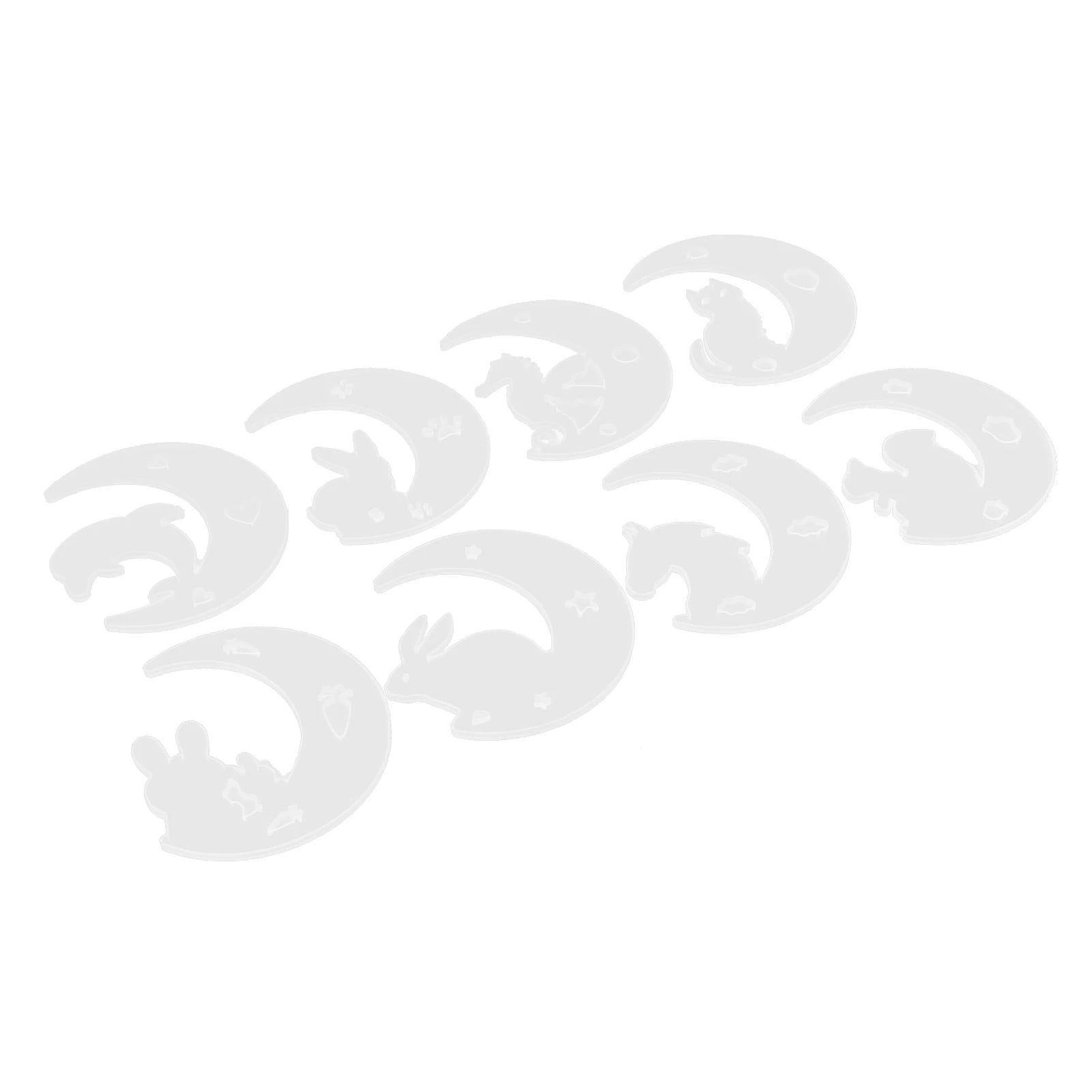 Crescents Moon Mold /set Silicone Mold Resin Starter Kit DIY Crystal Glue Mold 4.7in for Ornaments for Hanging Decorations Peaceful Pleasures Health and Wellness