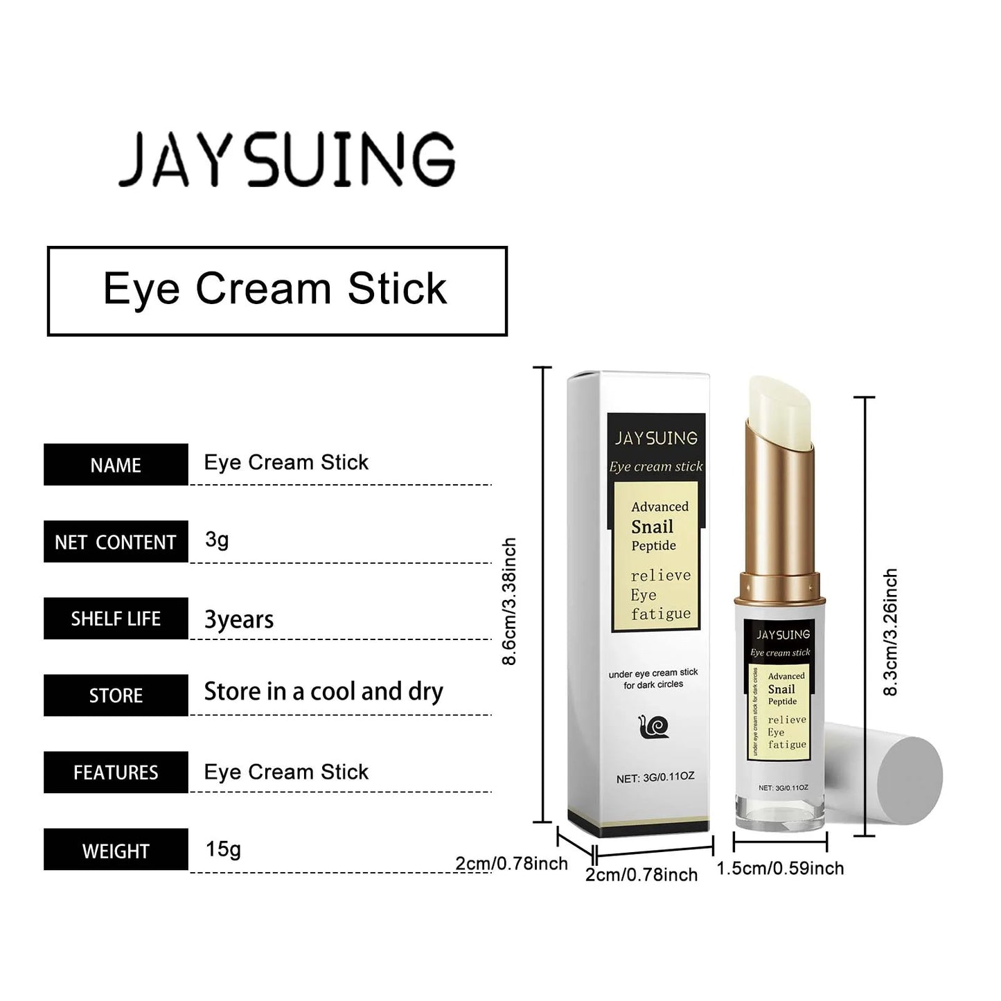 Jaysuing Snail Eye Cream Stick – Firm, Brighten & Hydrate