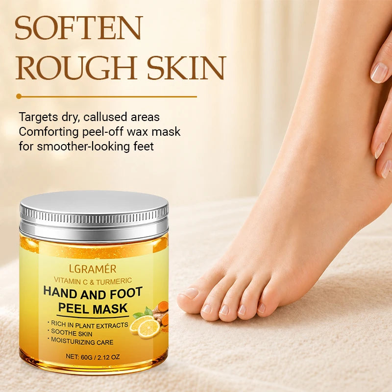 Vitamin c and turmeric hand wax mask for hands and feet, smoothing skin, gently cleansing hand mask, illuminating hand skin new Peaceful Pleasures Health and Wellness