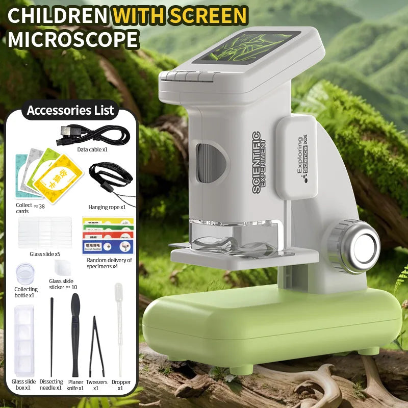 Children's Microscope, Portable Handheld Microscope, Student Science Experiment, Large Screen Desktop Microscope Peaceful Pleasures Health and Wellness 4