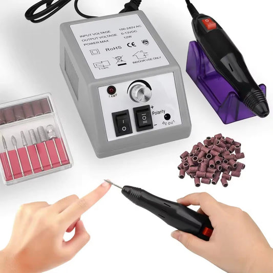Professional Glazing Nail Drill Manicure 20000 RPM Pedicure Tool 12W Electric Nail Drill File With Nail Drill Bits Peaceful Pleasures Health and Wellness