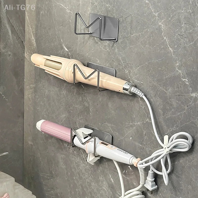 Wall Mounted Hair Dryer Holder – No-Drill Stainless Steel Rack