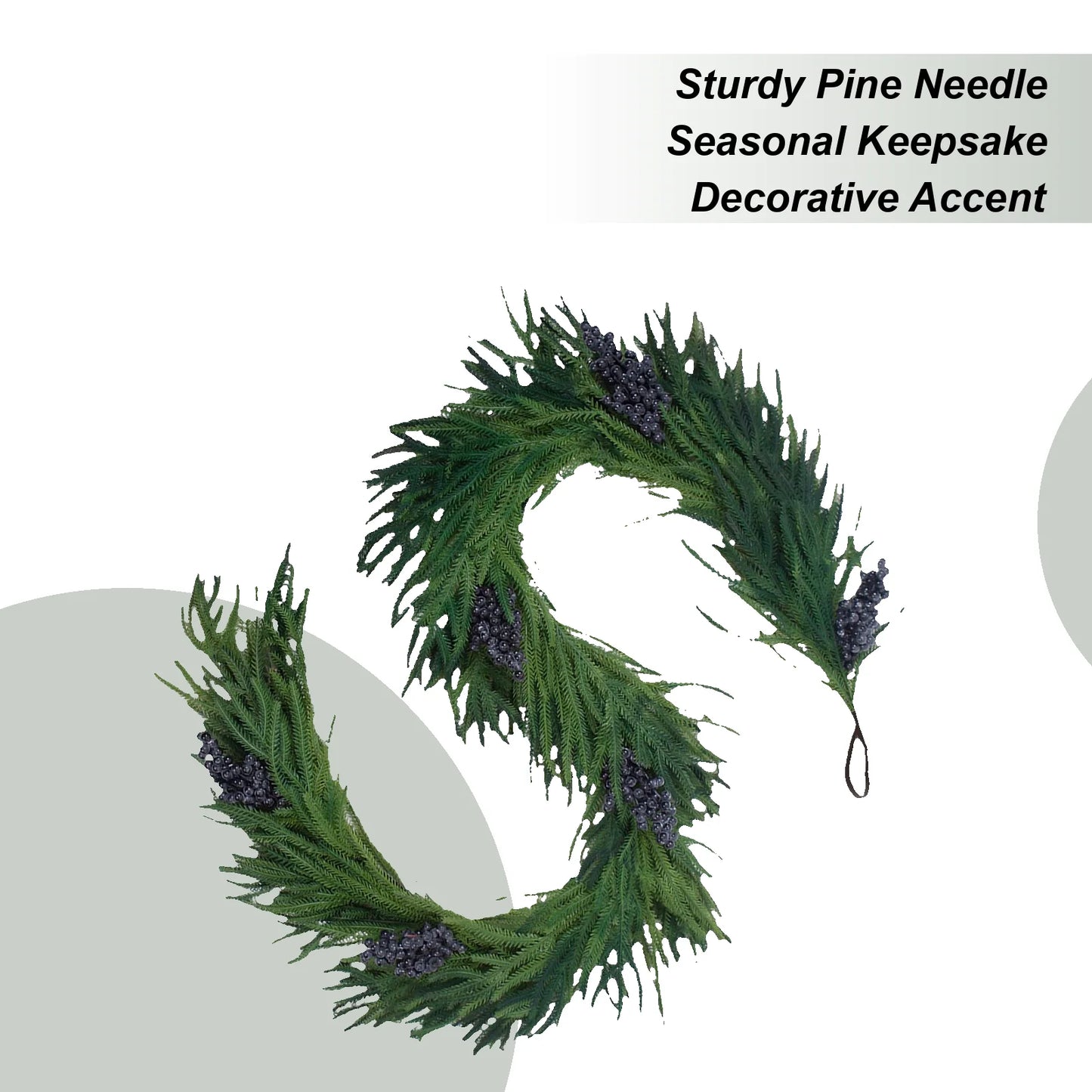 Artificial Pine Christmas Garland 70.8" with Berries | Holiday
