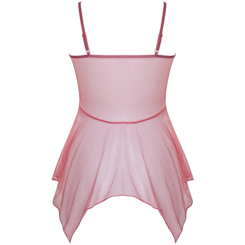 Sexy Lingerie Women Silk Lace Sleeveless Babydoll V Neck Nightdress Nightgown Short Sleepwear Night Dress Underwear Peaceful Pleasures Health and Wellness