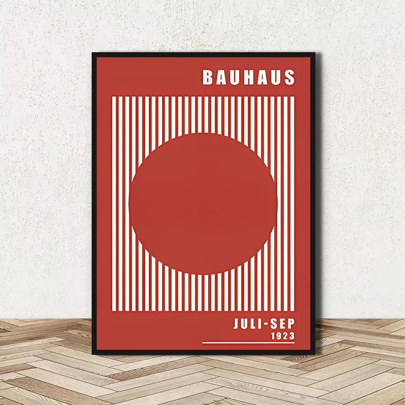 Abstract Bauhaus Geometric Canvas Wall Art | Unframed Poster