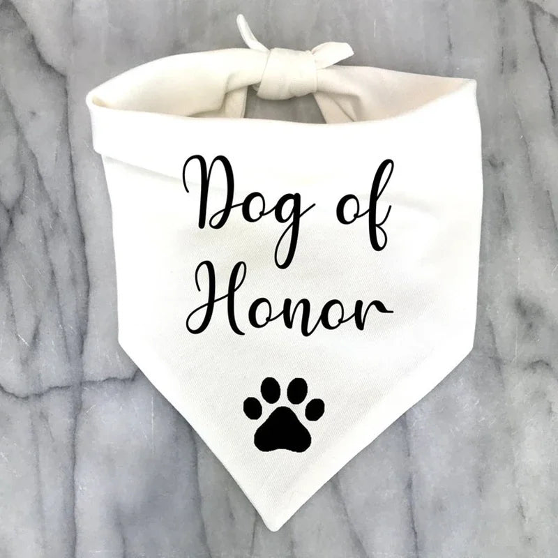 Dog of Honor Wedding Bandana Scarf | Bridal Pet Gift