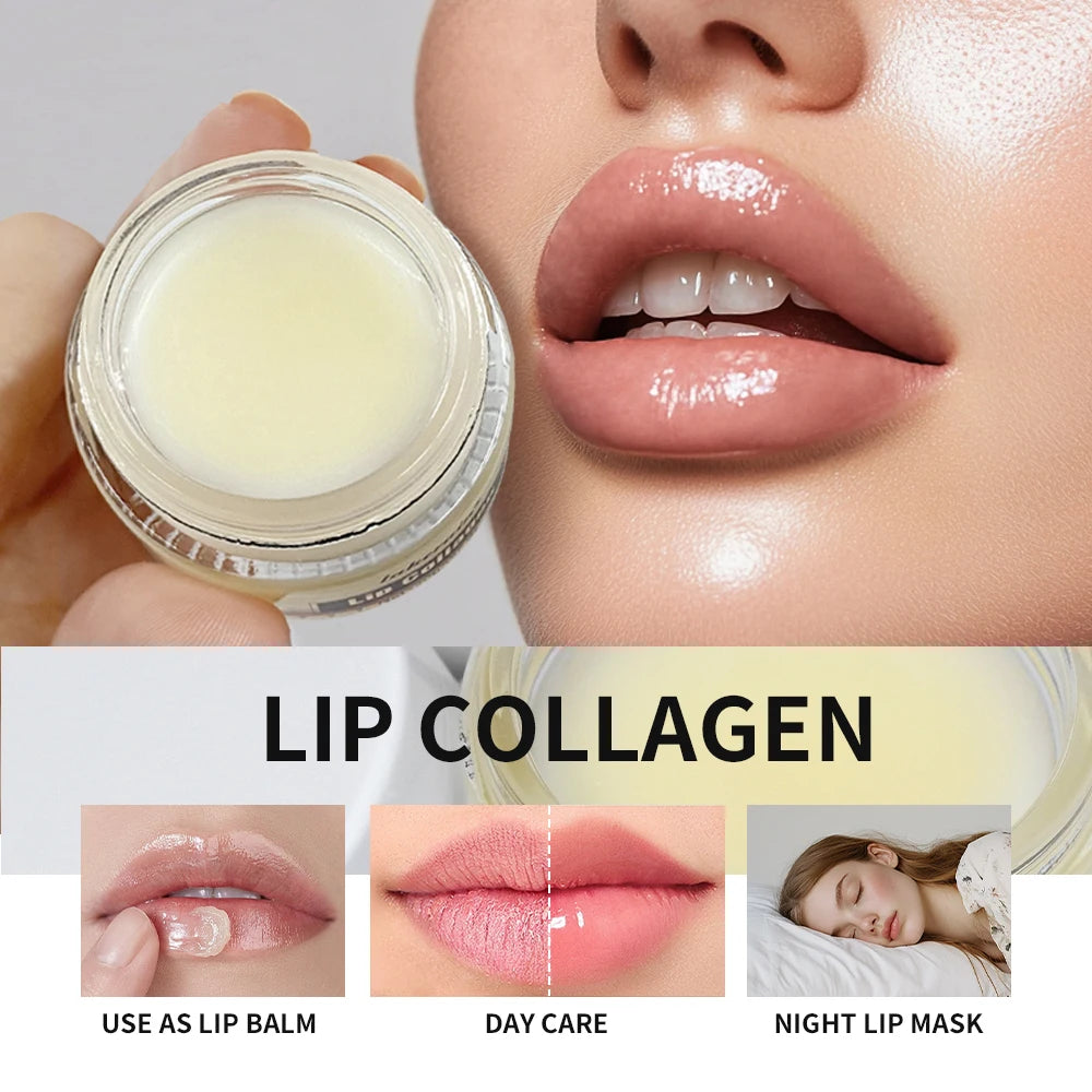 Lip Balm Collagen Lighten Melanin Lip Mask Exfoliating Fade Lip Line Dead Skin Moisturizing Brighten Repair Lip Care Products Peaceful Pleasures Health and Wellness