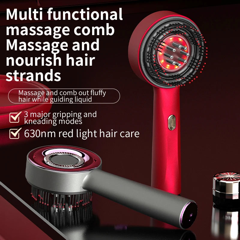 Electric Head Massager Hair Growth Comb Scalp Relax Massager 630nm Red Light Oil Applicator Anti-Hair Loss Hair Care Hairbrush Peaceful Pleasures Health and Wellness