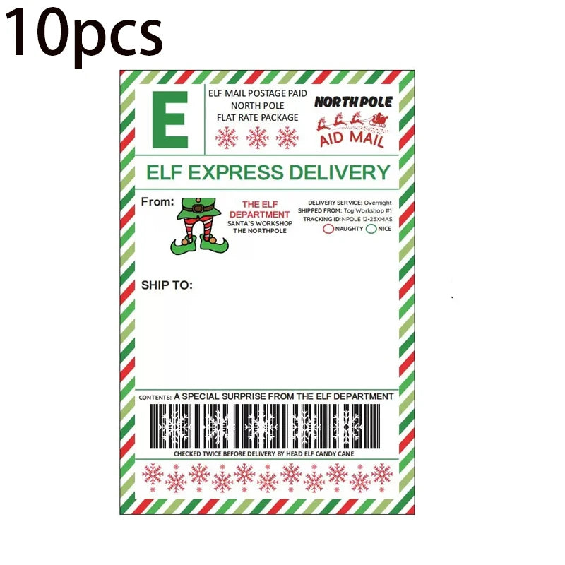 North Pole Delivery Labels Christmas Holiday Package Stickers Fill-in