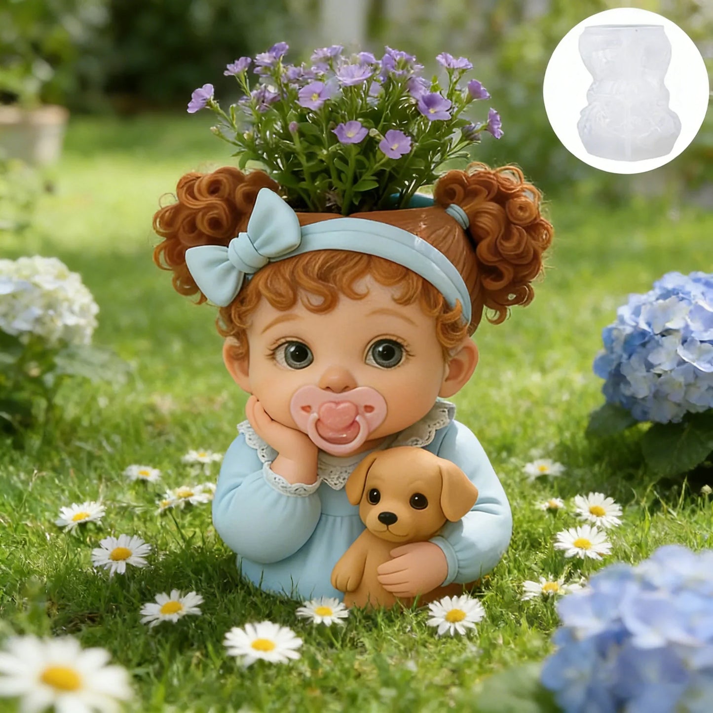 3D Baby & Dog Silicone Mold – DIY Resin, Candle & Gypsum Craft