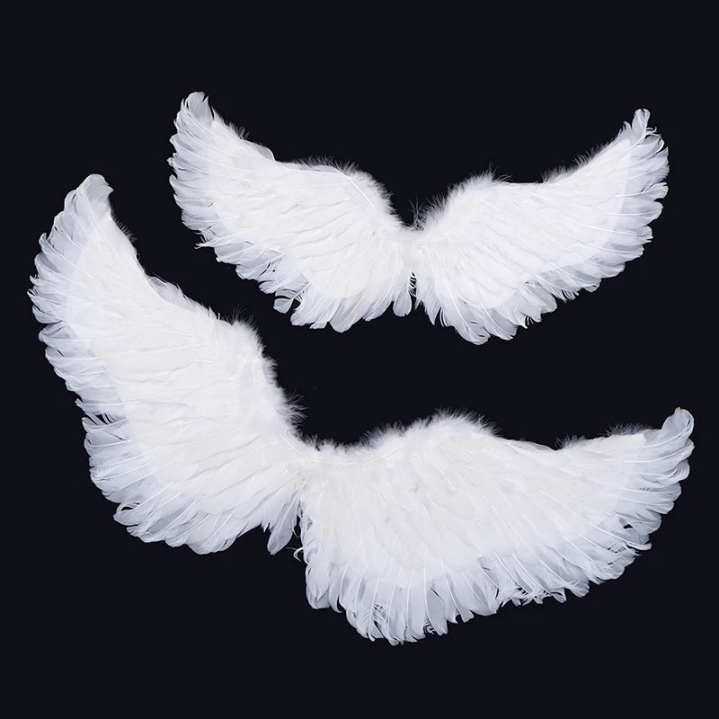 Kids Adult Party Swallow White Angel Feather Wings Halo Magic Wands Cosplay Elastic Straps Wedding Halloween Birthday Props Peaceful Pleasures Health and Wellness