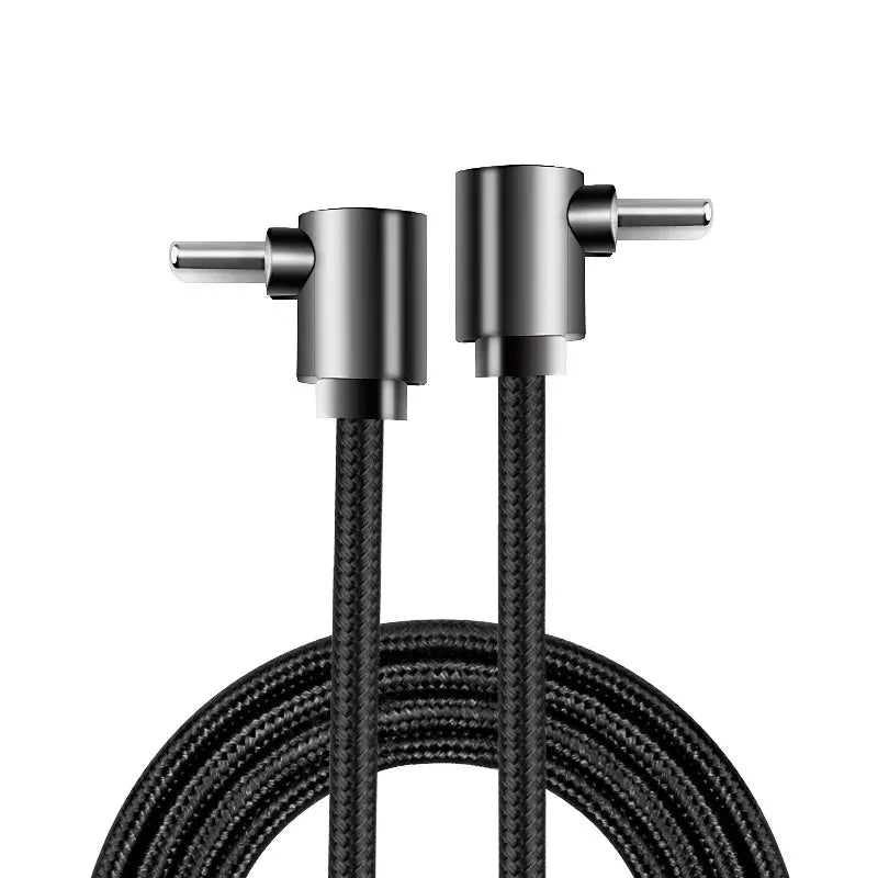 60W 90° USB-C Fast Charging Cable – Nylon Braided Gaming Cord Peaceful Pleasures Health and Wellness Double bends 0.5m