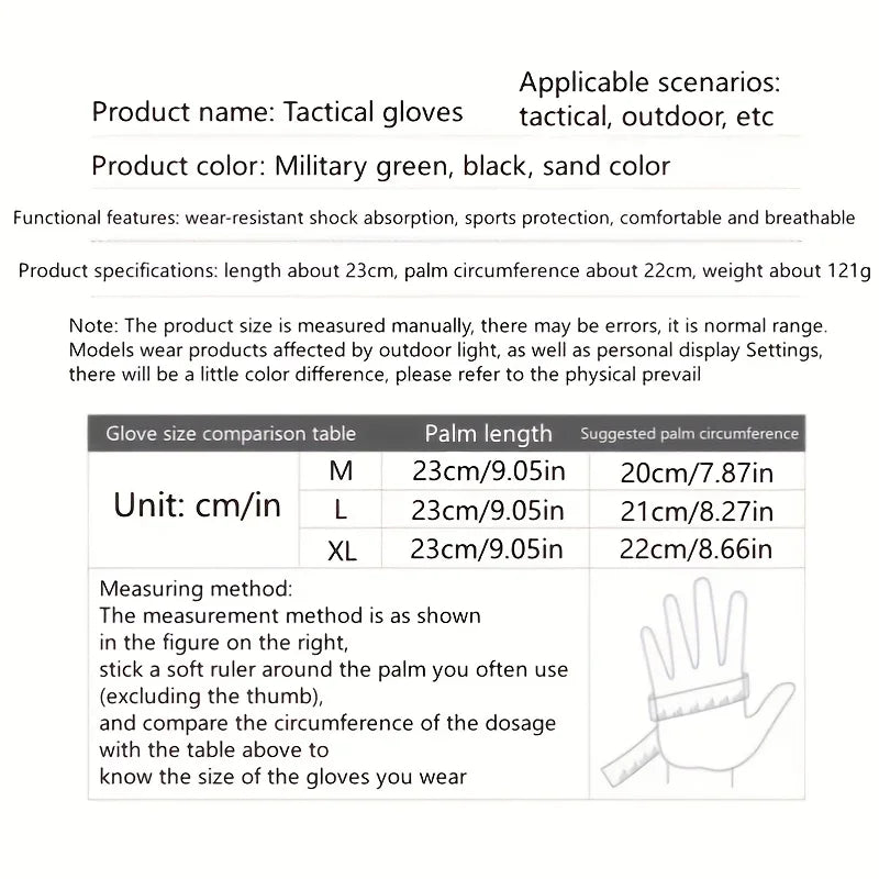 Men's Tactical Full Finger Gloves – Military Combat & Cycling