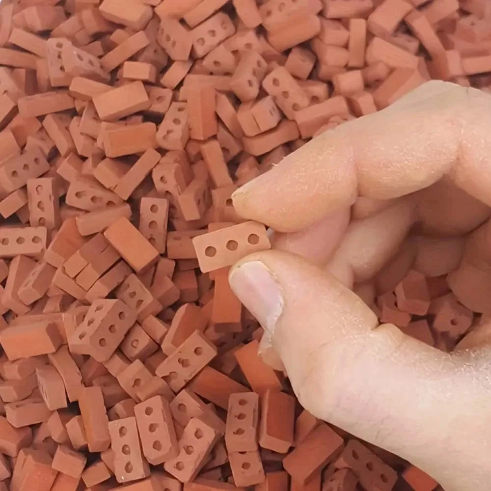 Mini Red Bricks 100/200pcs – DIY Fairy Garden Miniature Decor