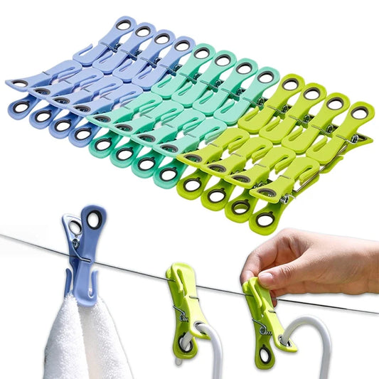 Plastic Clothespins 24 Pack with Storage Box | Non-Slip Clips Clothespins & Laundry Clips Peaceful Pleasures Health and Wellness