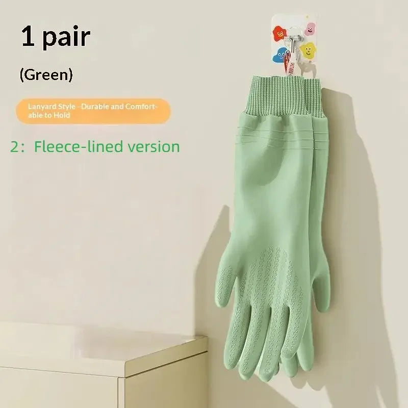 Waterproof Fleece Dishwashing Gloves – Warm, Tear-Resistant Cleaning Gloves Peaceful Pleasures Health and Wellness 2 Green