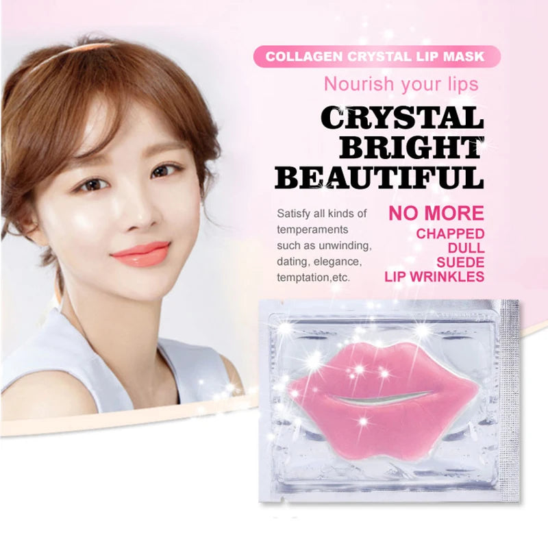 Pink Crystal Collagen Lip Mask – Plump & Moisturize Lips Collagen Lip Mask Peaceful Pleasures Health and Wellness
