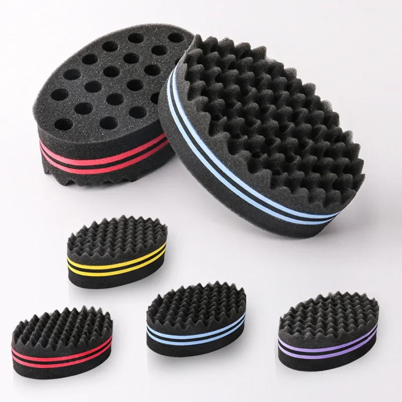 New Double-sided Magic Twisted Hairbrush Sponge for Afro Coil Wavy Hair Twisted Braid Fear Twist Lock Braid Curling Brush Tool Peaceful Pleasures Health and Wellness