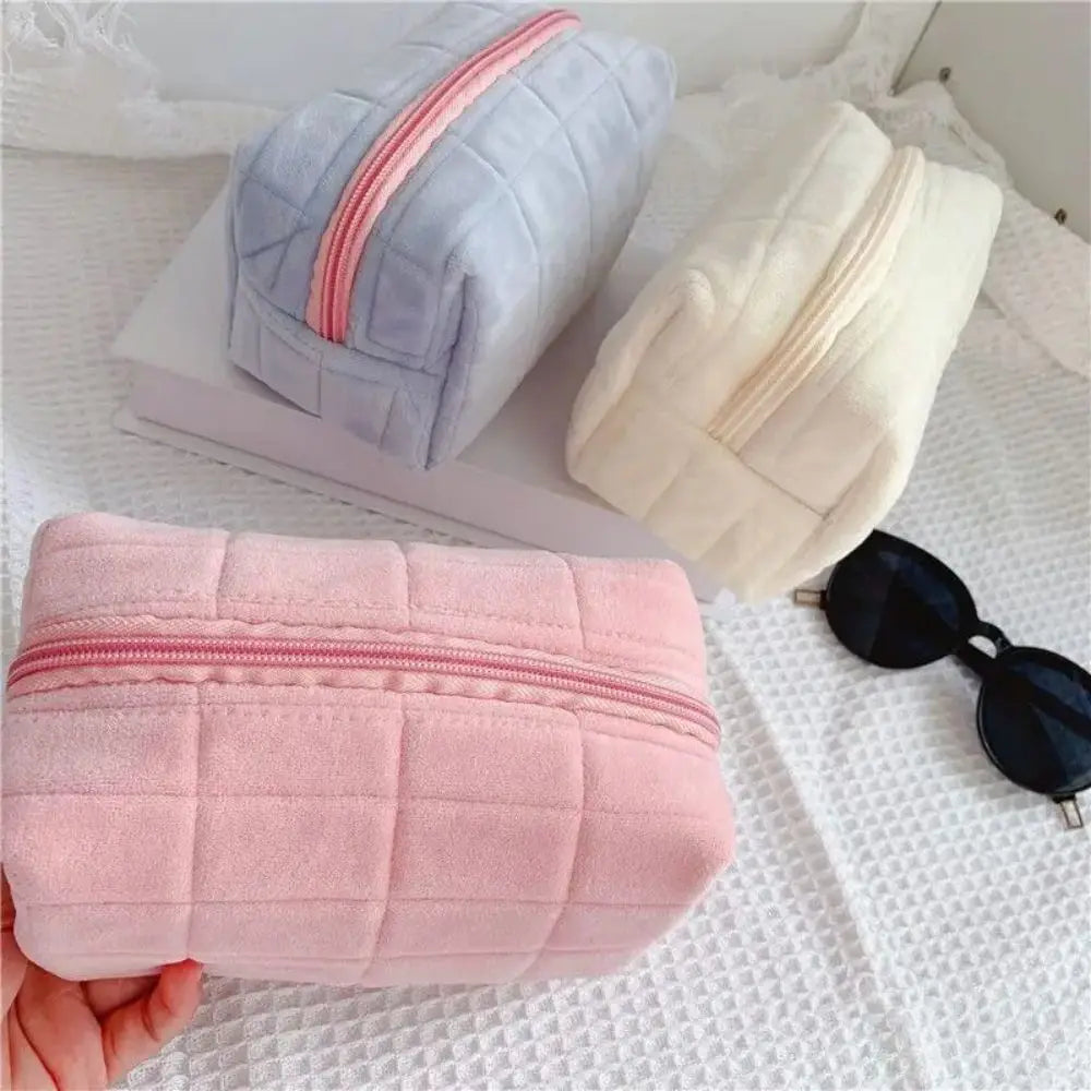 1pc Pink/White/Blue Pillow Design Cosmetic Bag Pencil Case Pen Pouch Large-capacity Student Storage Pencil Case Peaceful Pleasures Health and Wellness