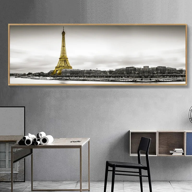 Eiffel Tower Canvas Poster | Modern Landscape Wall Art Unframed Canvas Wall Art Peaceful Pleasures Health and Wellness