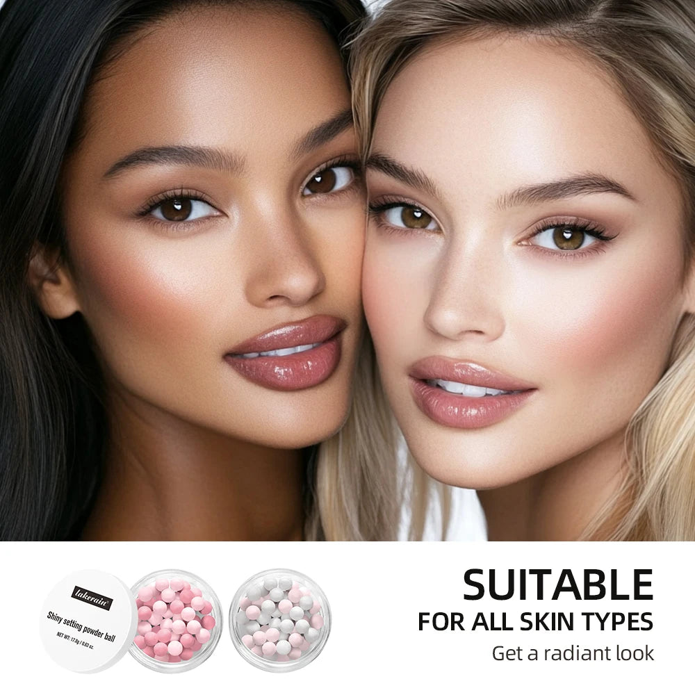 Pearl Ball Setting Powder Ball Face Ball Powder Matte Translucent Setting Powder Cosmetics Oil-control Velvety Lasting Makeup Peaceful Pleasures Health and Wellness