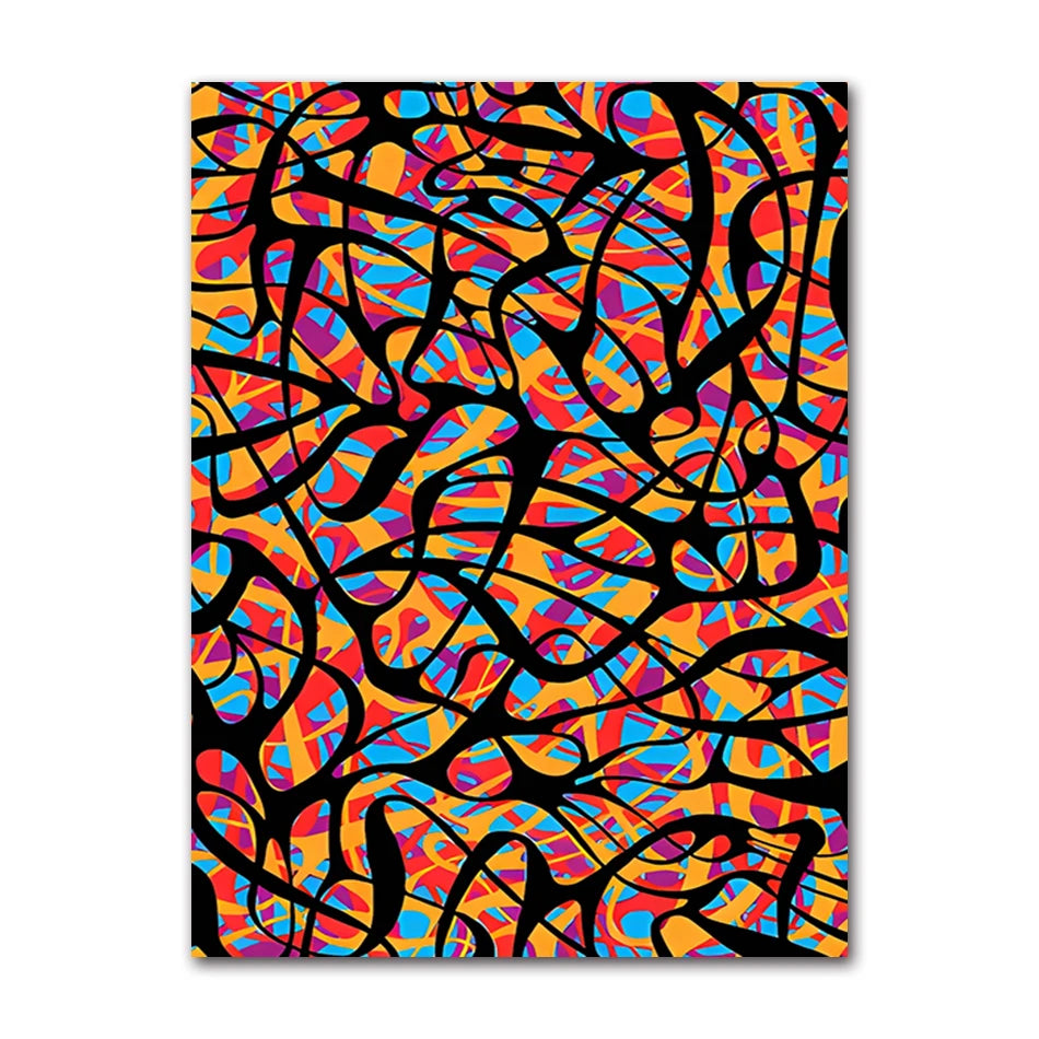 Classic Abstract Art Poster, Colorful Line Image Printing Canvas Art Painting, Used for Home Room Decoration Poster, Frameless Peaceful Pleasures Health and Wellness 82139-09 20x30cm Unframed