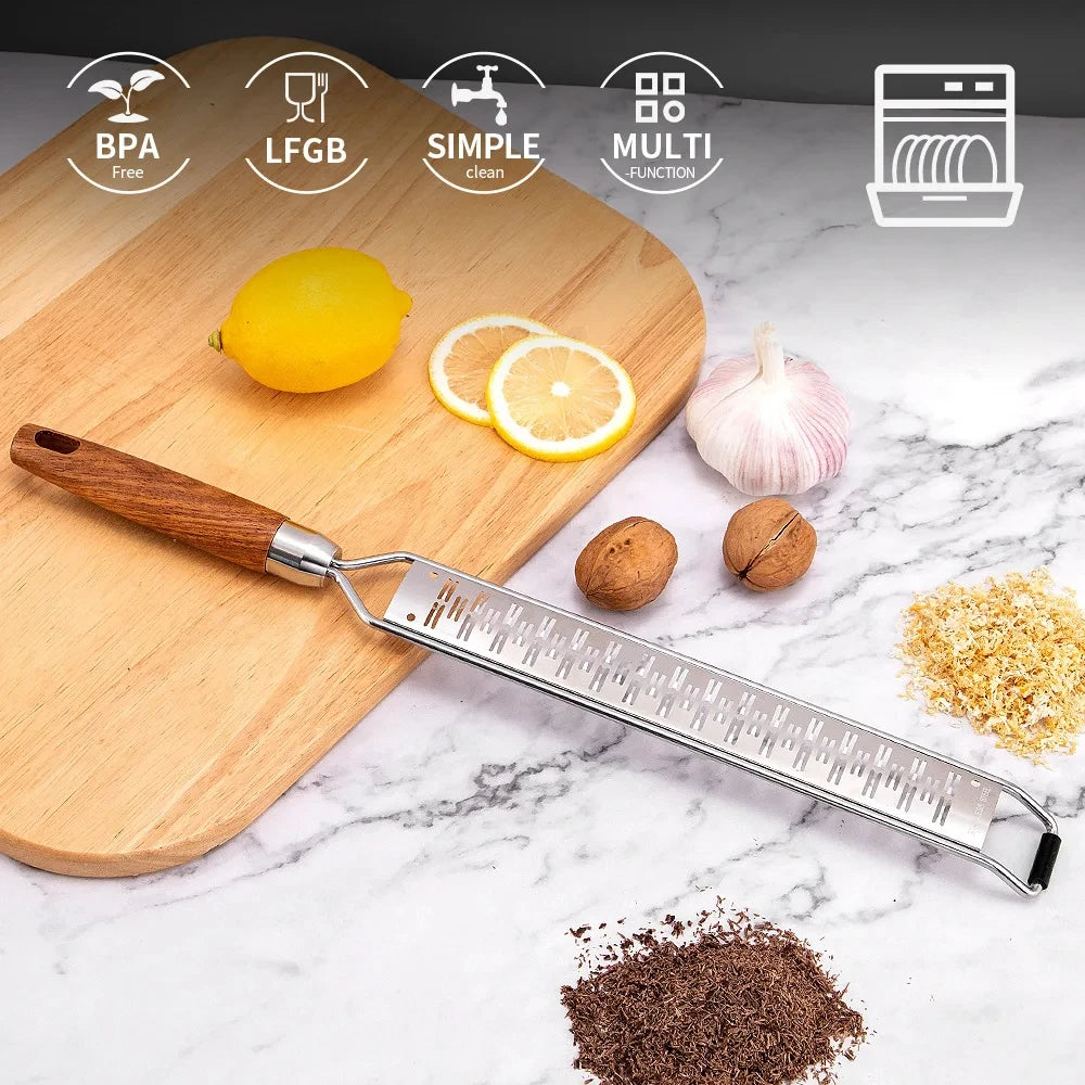 Premium Wooden Handle Zester and Grater, Efficient and Easy to Use, Ideal Kitchen Tool, Perfect for Chefs and Home Cooks Alike Peaceful Pleasures Health and Wellness