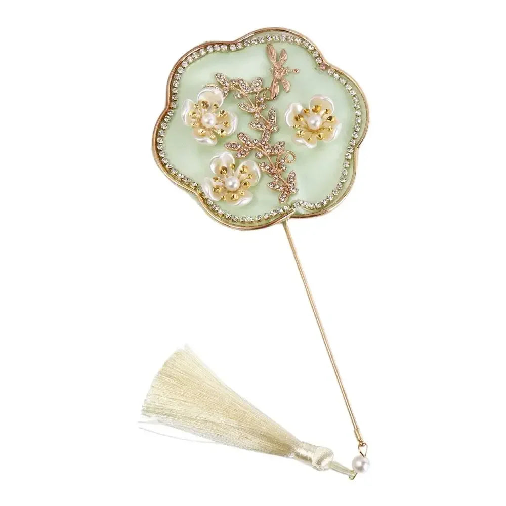 Vintage Chinese Silk Fan with Tassels & Pendant | Bridal Wedding