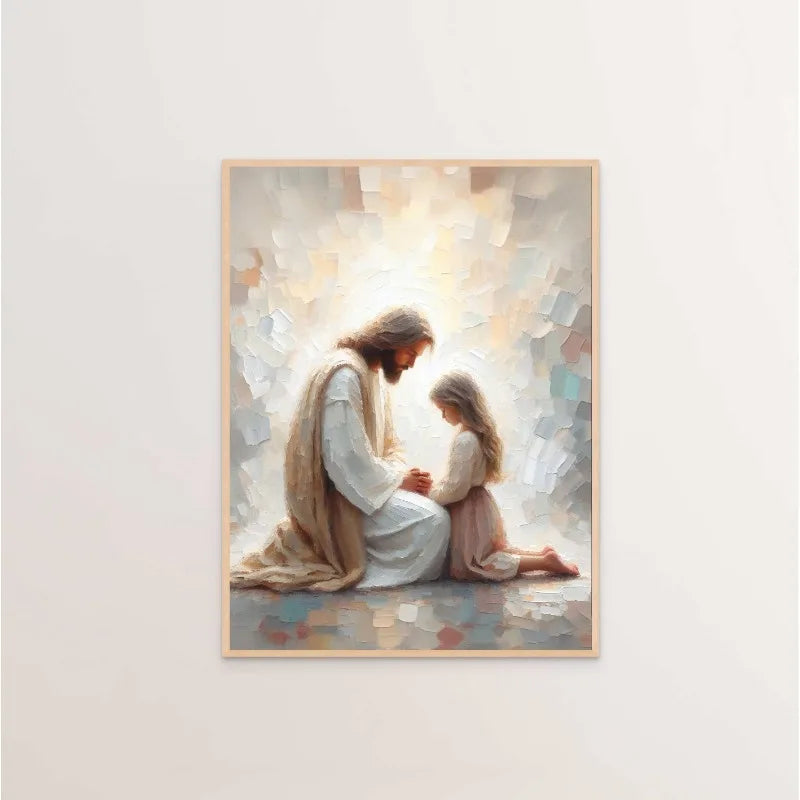 (1pc frameless)Modern Christian Believer Poster Jesus Praying Shepherd Bible Verse Easter Canvas Painting Wall Art for Kids R Peaceful Pleasures Health and Wellness