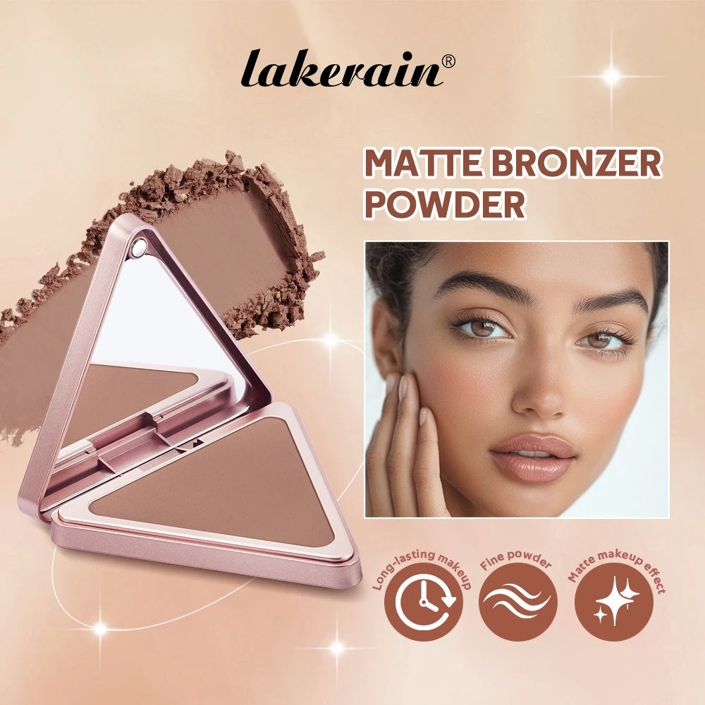 Lakerain Matte Bronzer Powder Long Lasting Makeup Effect Waterproof Sweatproof Setting Powder Oil Control Bronzer Face Makeup Peaceful Pleasures Health and Wellness