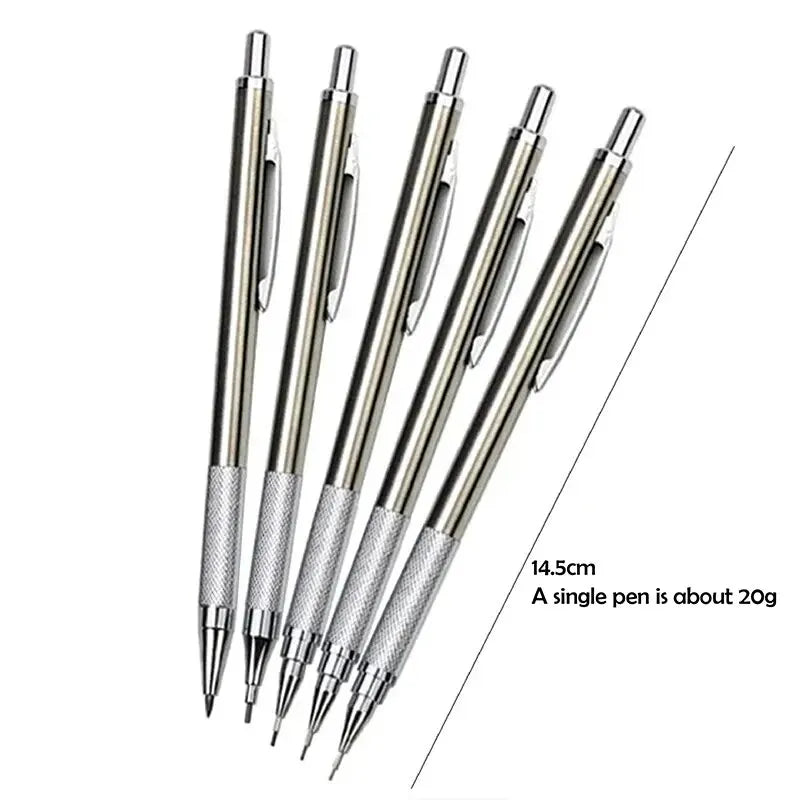 Metal Mechanical Pencil Set 0.5 0.7 0.9 1.3 2.0mm Art Drawing Painting Automatic Pencil with Leads Office School Supplies Peaceful Pleasures Health and Wellness