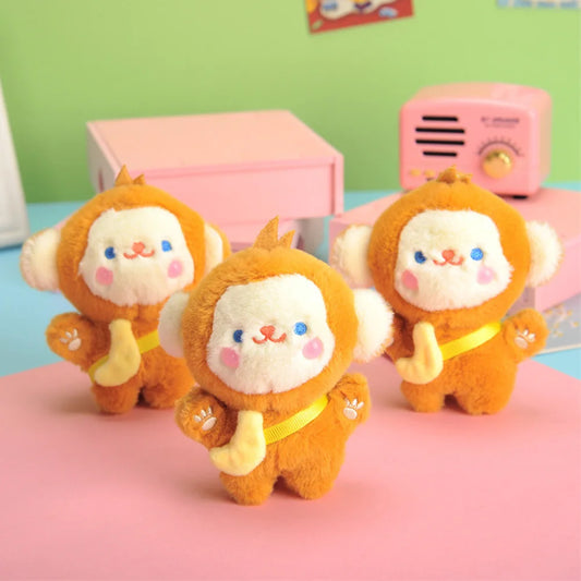 12cm Little Monkey Key Chain,Adorable Plush Charm Versatile Keychain Bag Charm For Kids Adults,Daily Use Handbag Decoration Peaceful Pleasures Health and Wellness