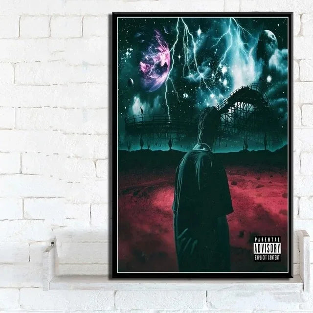 Travis Scott Astroworld Rodeo Canvas Poster | Rap Wall Art