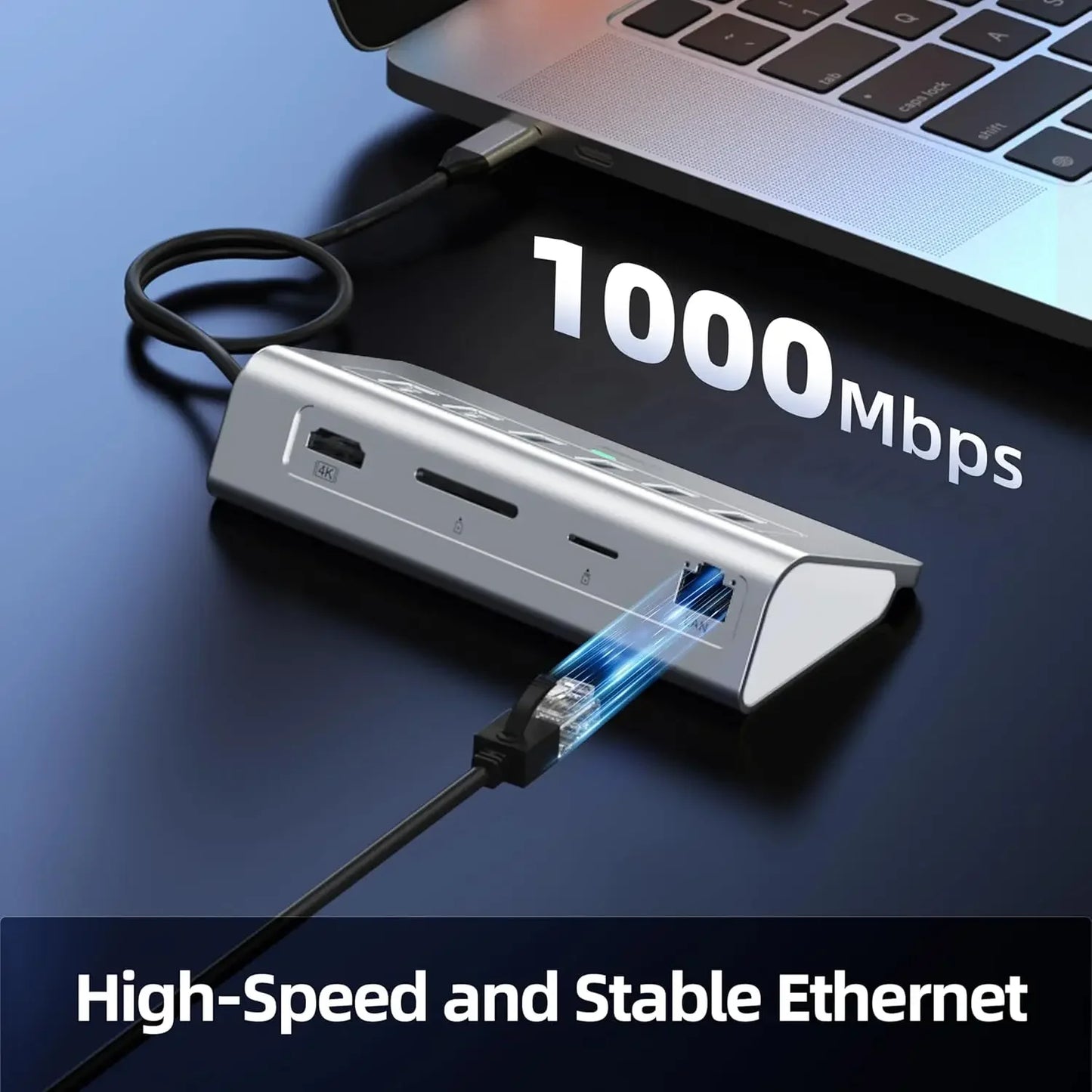 10-in-1 USB-C Docking Station with 4K HDMI, Ethernet, PD Charging for MacBook iPad Laptop Peaceful Pleasures Health and Wellness