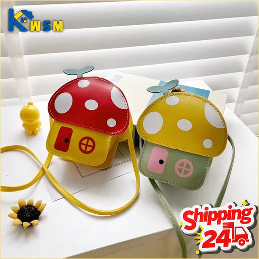 Kids Mushroom Crossbody Bag – Cute Girls Sling Purse Korean Style Kids Crossbody Bag Oasis Select