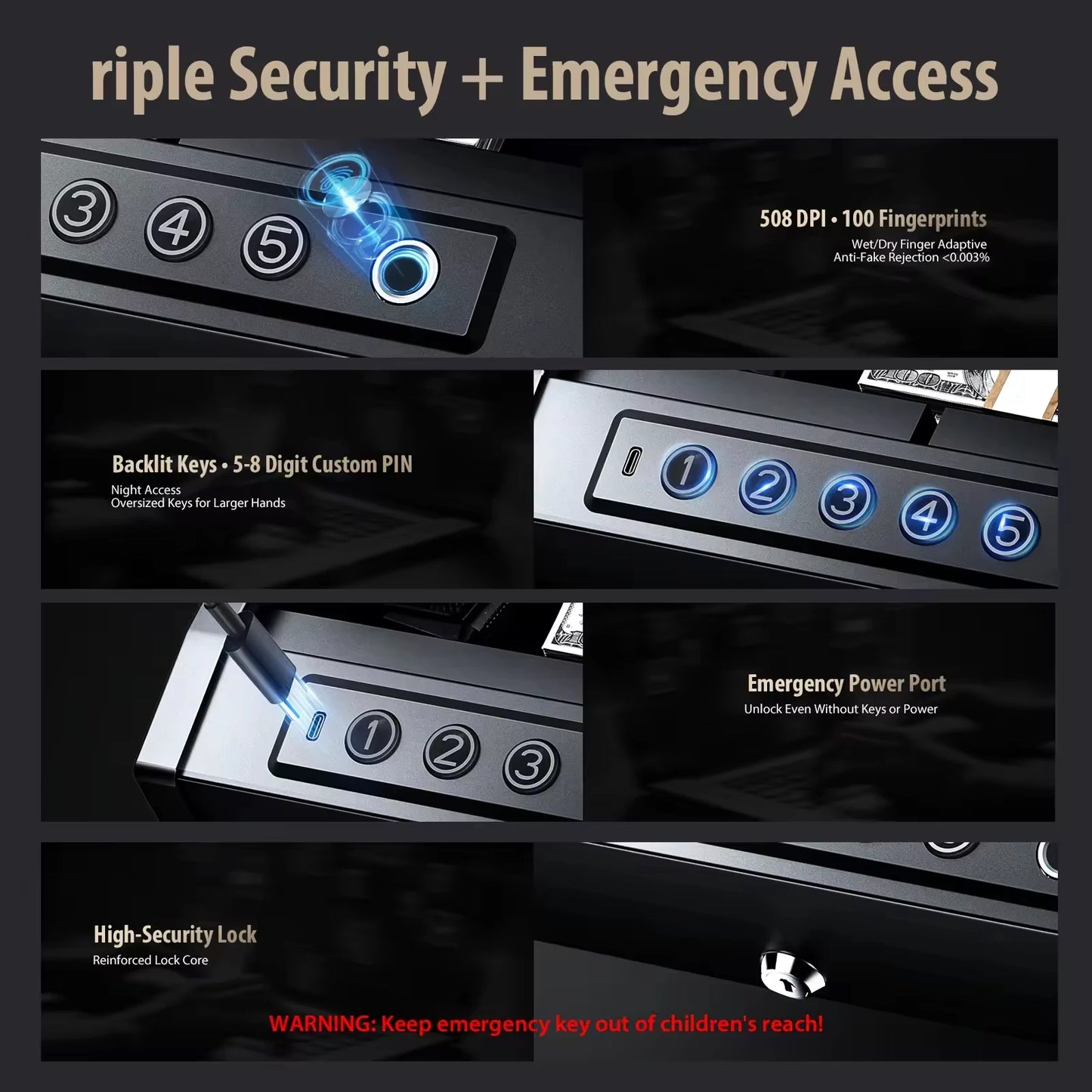 Biometric Gun Safe Box – Fingerprint & Keypad Lock Peaceful Pleasures Health and Wellness