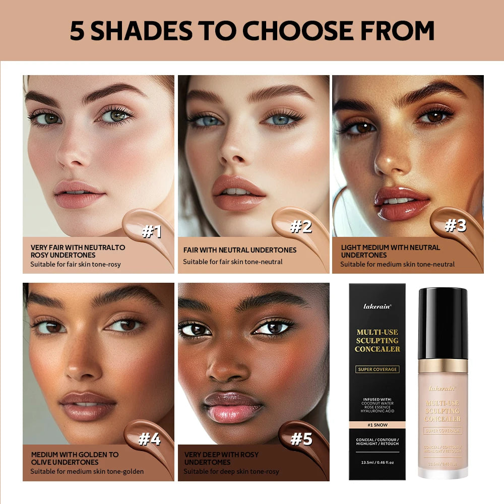 Multi-Use Foundation Long-lasting Matte Waterproof Oil Hight Full Coverage Highlight and Retouch Face Makeup for Women Lakerain Peaceful Pleasures Health and Wellness