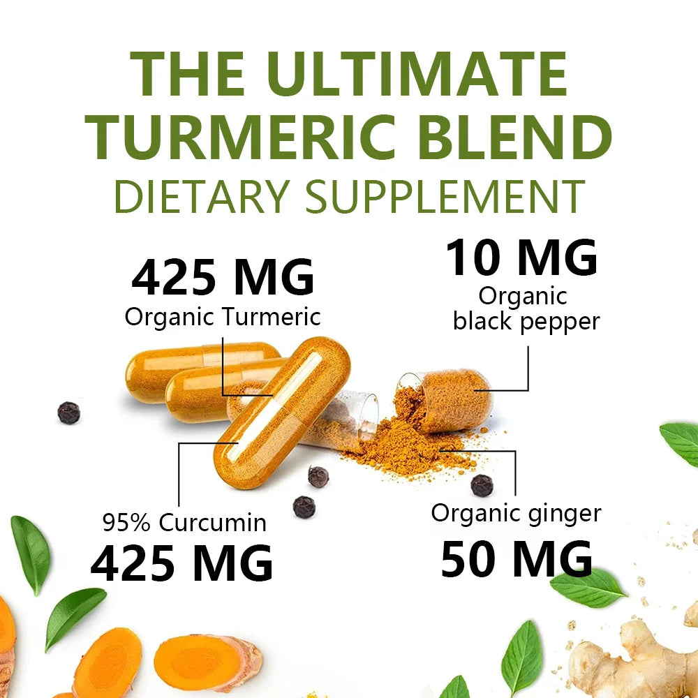 Turmeric Curcumin with Black Pepper,with 95% Curcuminoids,Extra Strength Turmeric,Enhanced Absorption,Joint Support Supplement Peaceful Pleasures Health and Wellness