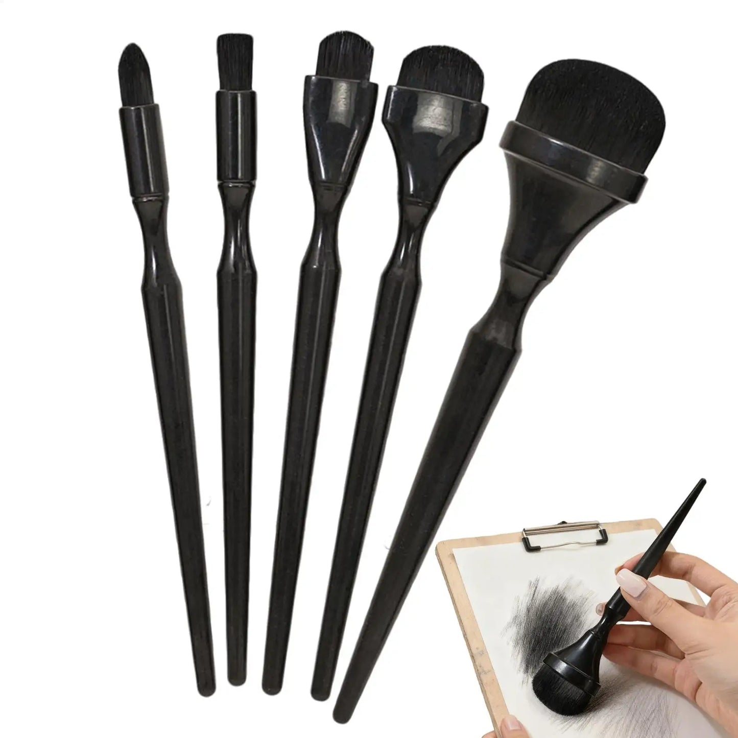 5-Piece Blending Brush Set – Charcoal, Pastel & Ink Art