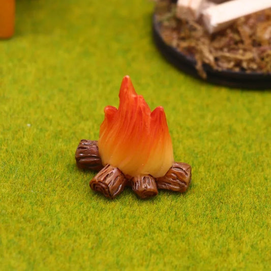 Resin Miniature Campfire Figurine | Micro Bonfire Ornament Miniature Resin Figurine Peaceful Pleasures Health and Wellness 1pcs