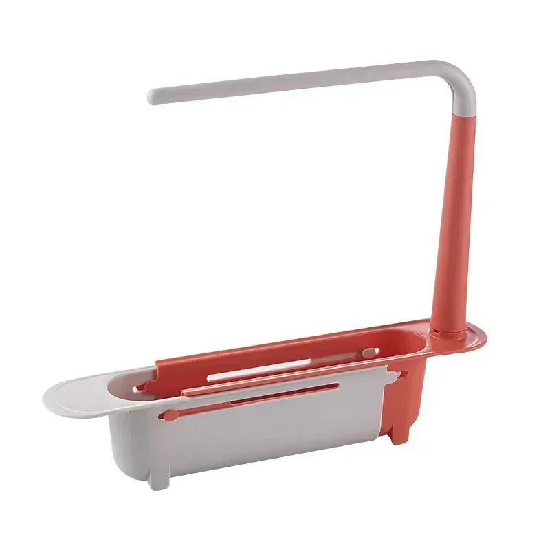 New Sink Drain Rack Storage Basket Kitchen Gadgets Telescopic Sink Shelf Sinks Organizer Soap Sponge Holder Accessories Tool Peaceful Pleasures Health and Wellness Orange