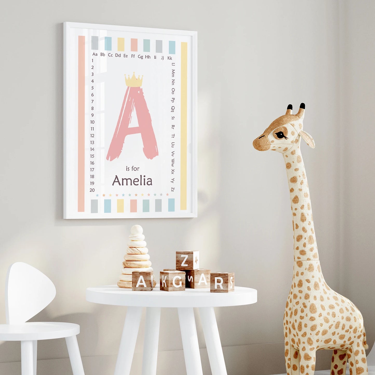 Personalized Name Kids Canvas Wall Art | 3-Piece Education Print