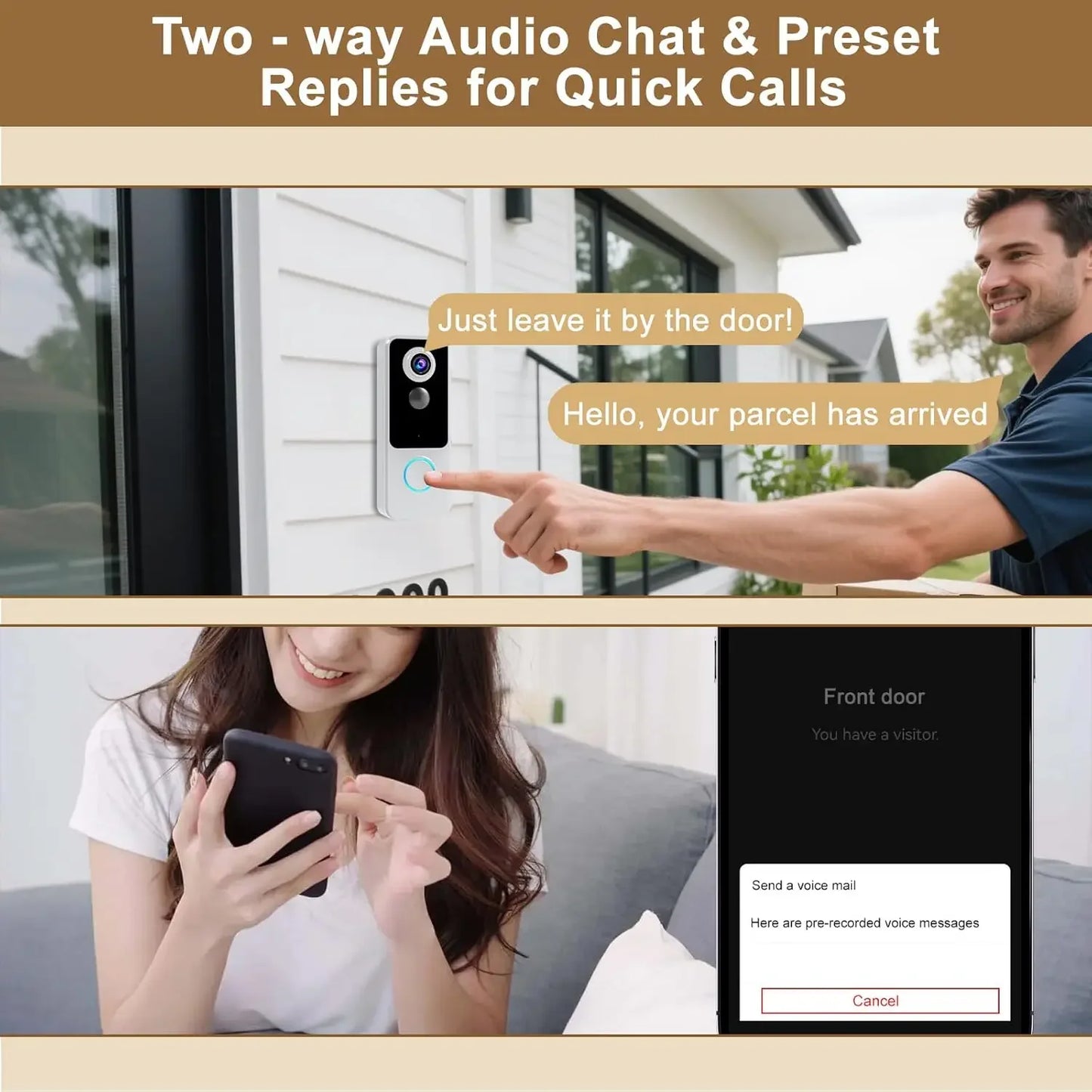 Wireless Doorbell Camera, 2K FHD Head-to-Toe Video, No Subscription, Two-Way Talk, Motion Detection, Works with Alexa & Google Peaceful Pleasures Health and Wellness