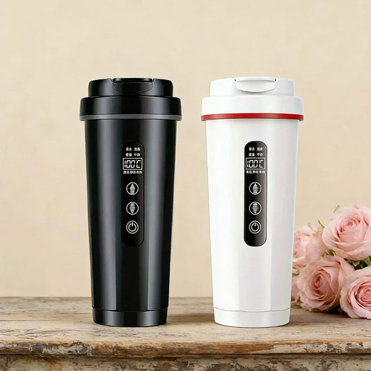 500ml Car Heating Cup 316 Stainless Steel Intelligent Anti Dry Burning Electric Kettle 12V/24V Universal for Truck Vehicle Peaceful Pleasures Health and Wellness