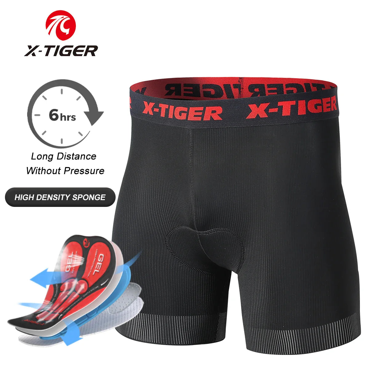 X-TIGER Men's Gel Pad MTB Cycling Shorts – Breathable Underwear