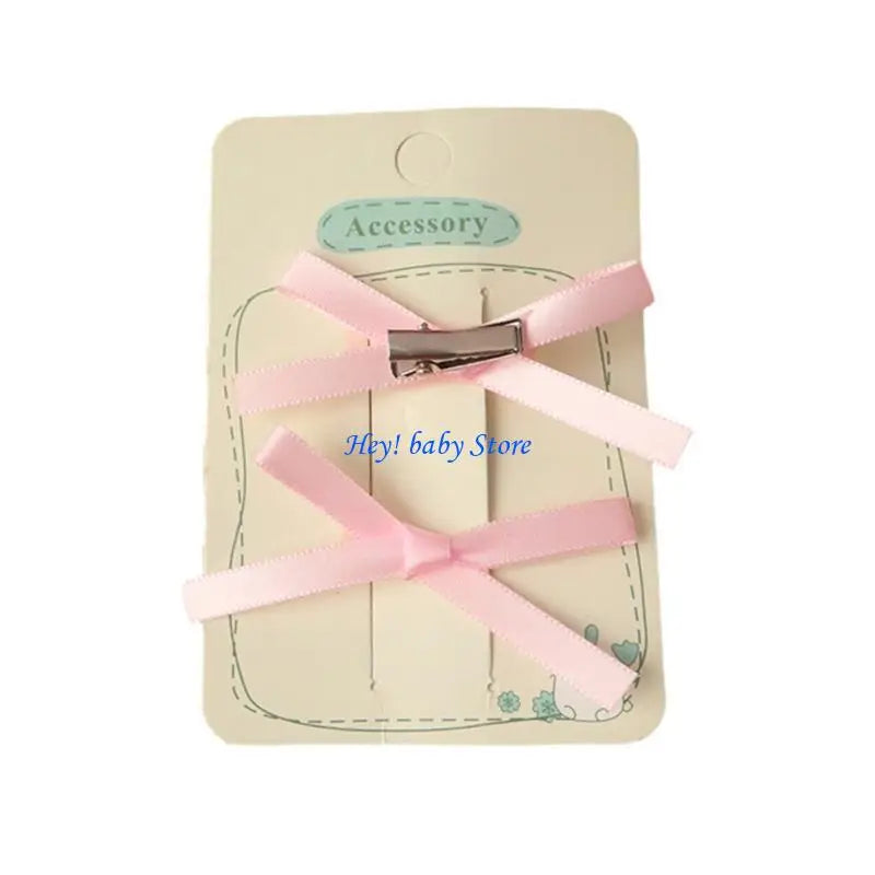 Ballet Ribbon Bowknot Hair Clips – 1 Pair Girls' Hairpins