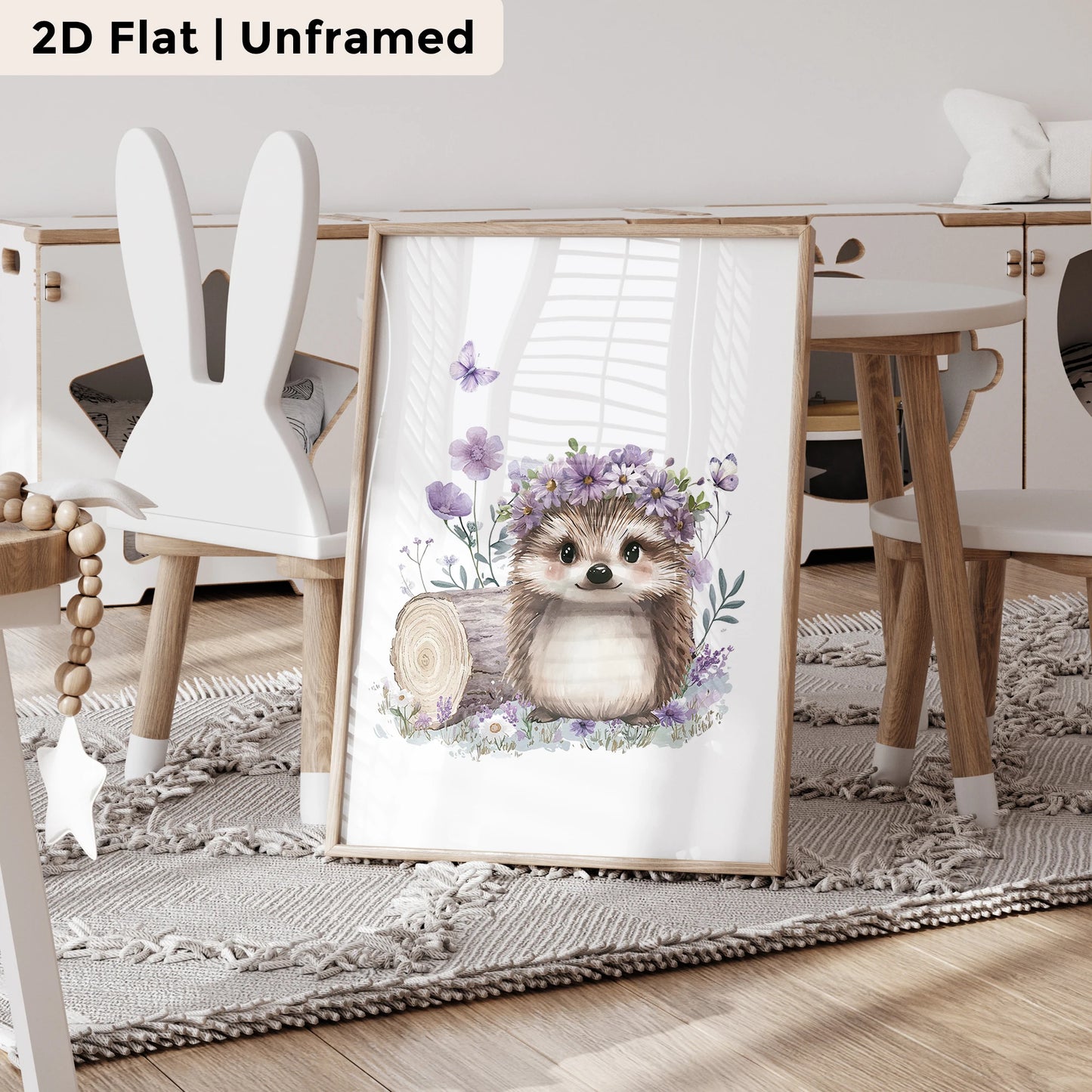 3-Piece Cartoon Purple Fox Canvas Wall Art | Kids Room Decor
