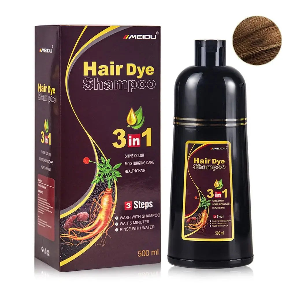 Meidu 3-in-1 Herbal Hair Dye Shampoo 500ml – Men & Women
